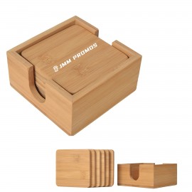 Personalized Bamboo Coaster Set