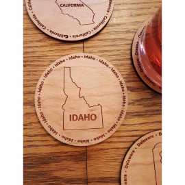 Logo Branded Hardwood State Coasters