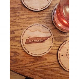 Hardwood State Coasters with Logo