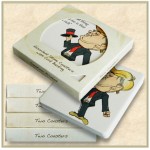 Custom Imprinted Two Square Coaster Box Set - Basic Print