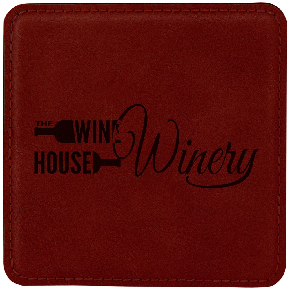 4" Leatherette Rose Coaster Custom Imprinted 4" Leatherette Rose Coaster Custom Imprinted