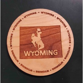 Personalized 3.5" - Wyoming Hardwood Coasters