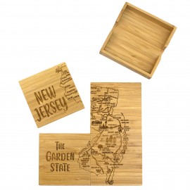 Customized New Jersey Puzzle Coaster Set