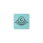 Personalized 3" Teal Square Silicone Coaster