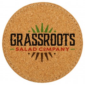 Custom 4" Round Stitched Cork Coaster