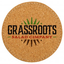 Custom 4" Round Stitched Cork Coaster