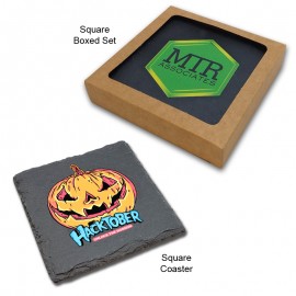 Ultra Vivid Slate Coasters Set of 2 with Logo