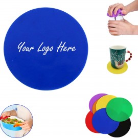 Silicone Round Jar Opener Coaster with Logo