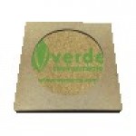 Logo Branded Set of 4 Square Cork Coasters w/ Natural Kraft Box