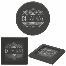 Promotional Round Slate Coaster  Promotional Round Slate Coaster