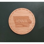 3.5" - Iowa Hardwood Coasters with Logo