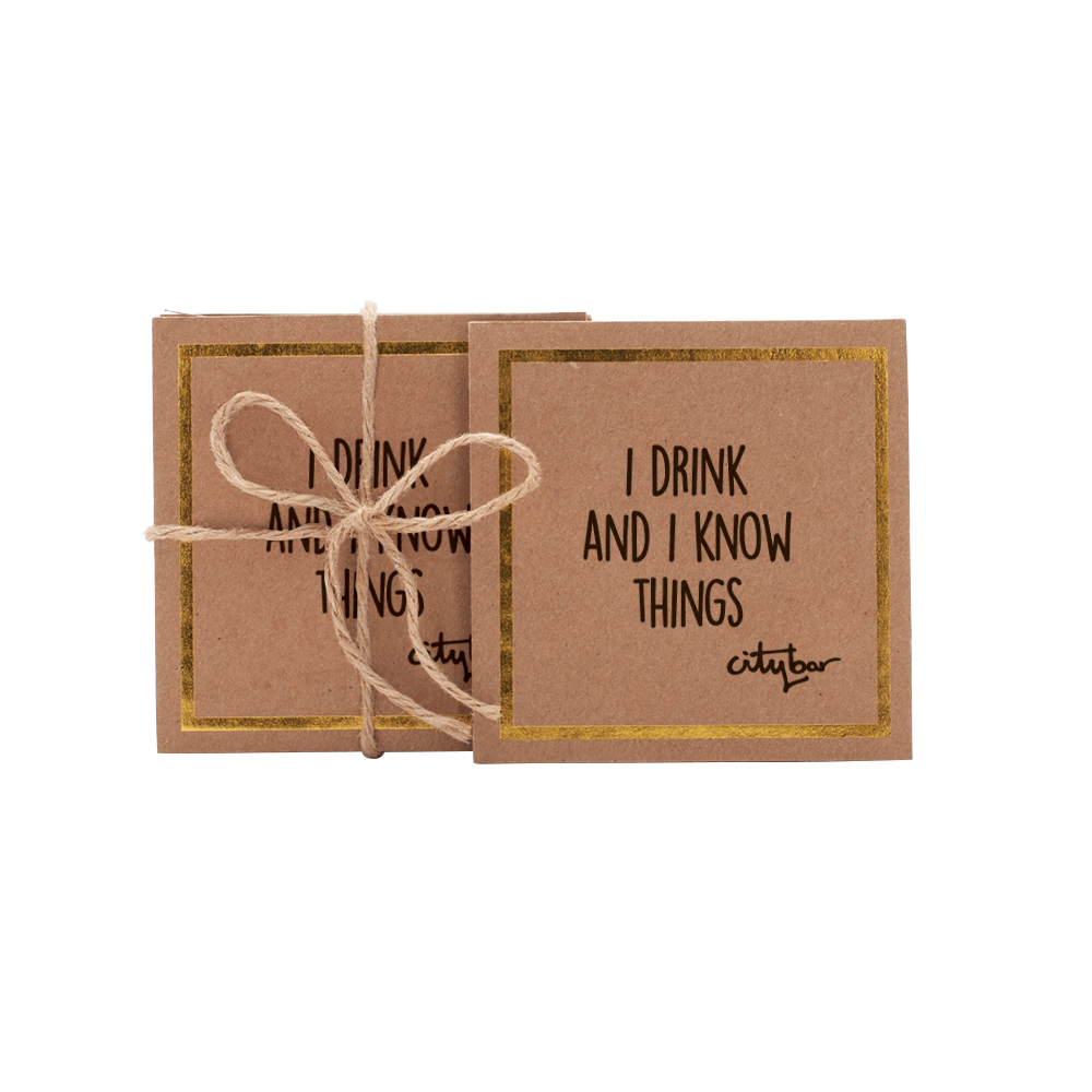 Promotional Patron Screen Printed Corrugated Coasters (Set Of 4) Promotional Patron Screen Printed Corrugated Coasters (Set Of 4)