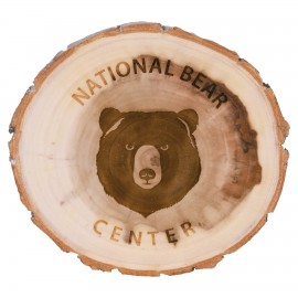 4" Old West Log Cottonwood Coaster with Logo