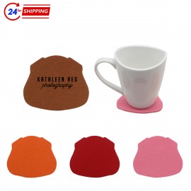 Personalized Pig Shape Felt Coaster  Personalized Pig Shape Felt Coaster