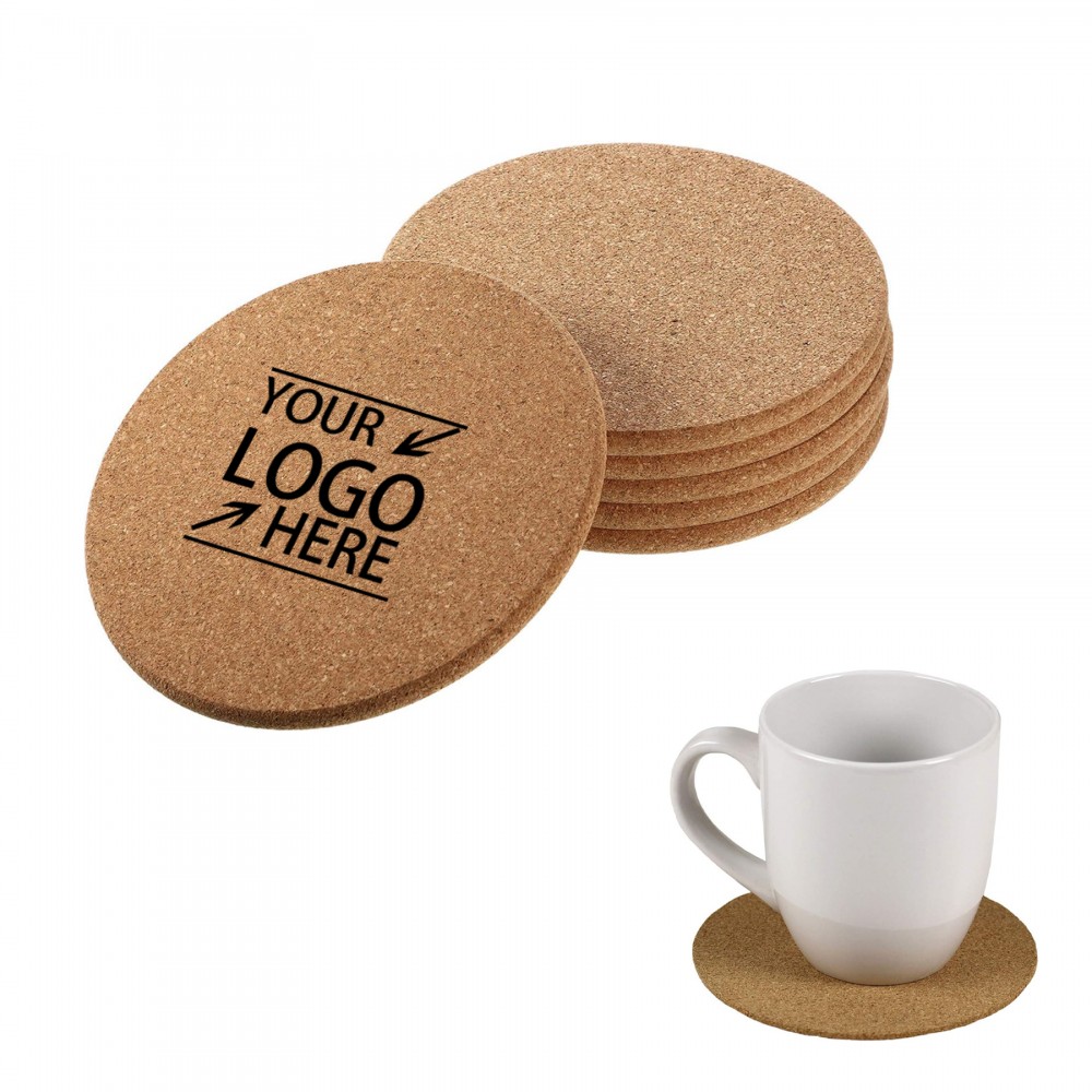 Custom 4" Round Edge Cork Coaster