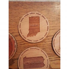 Hardwood State Coasters with Logo