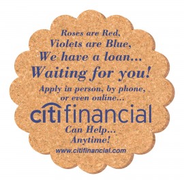 Customized 4" Flower Solid Cork Coasters