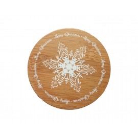 3.75" x 3.75" - Bamboo Coasters - Round with Logo