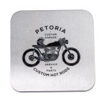 Custom Custom Stainless Steel Square Coasters w/ 2 Color Imprint