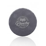 Minack Circle Slate Shape Coaster Logo Branded