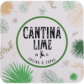 Personalized Pulpboard Coaster - Custom Premium Print - 4" Square Medium Weight 40 pt.