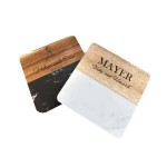 Custom Marble and Wood Spliced Coaster