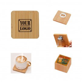 Custom 2-in-1 Square Coaster & Bottle Opener