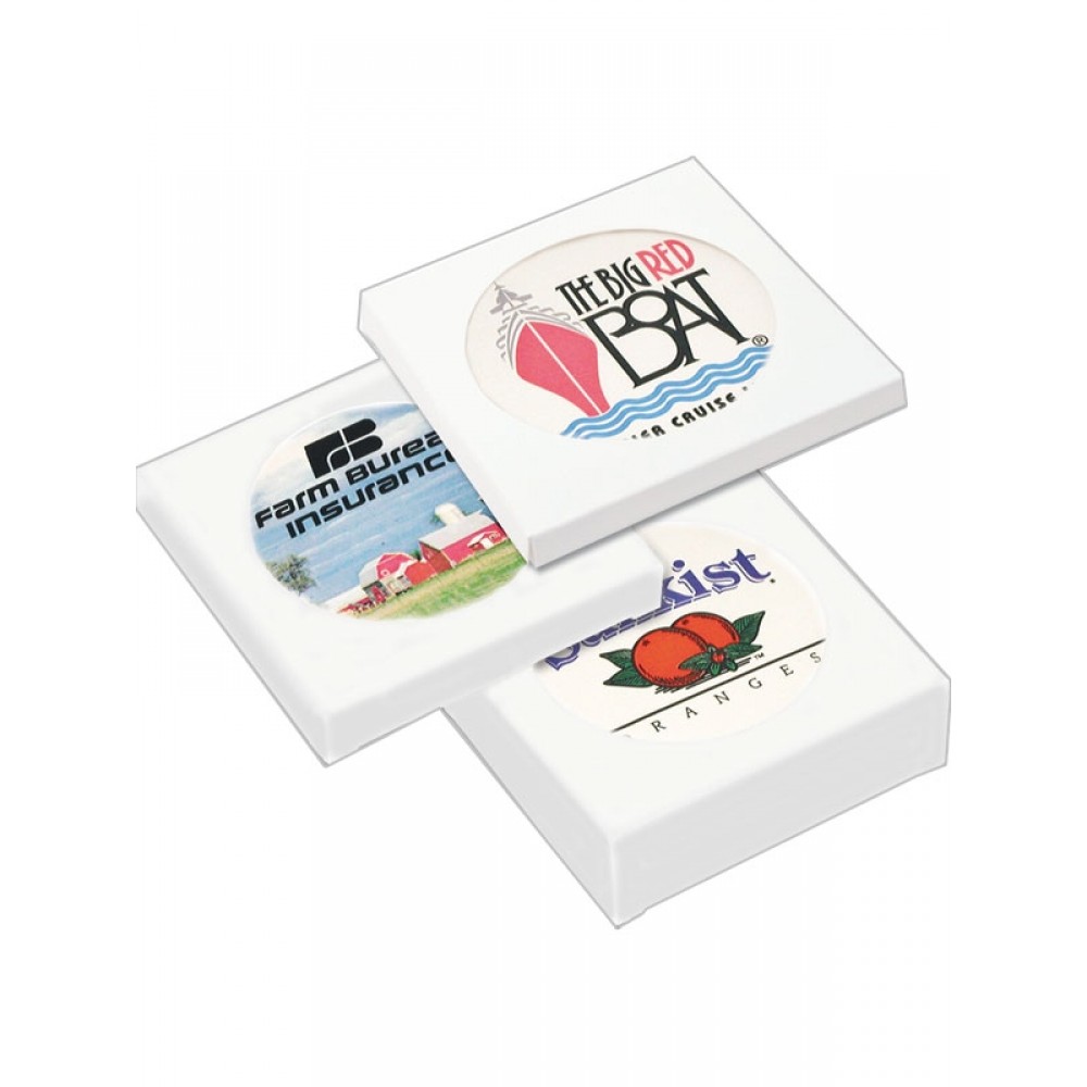 4 Pack Ceramic Coasters In a Gift Box with Logo