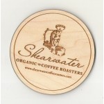 Logo Branded 3.5" - Engraved Baltic Birch Promotional Coasters - USA-Made
