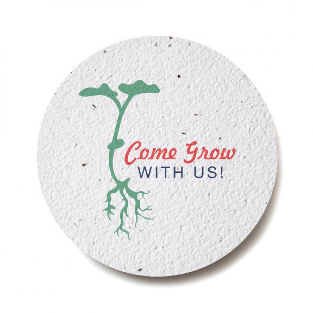 3.5" Seed Paper Circle Coaster with Logo