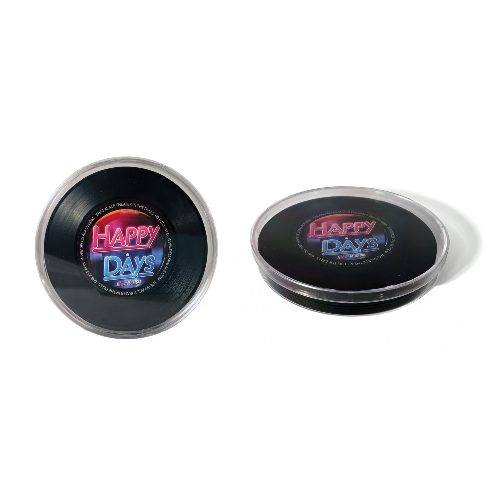 1-Sided Mini Record Coasters - Sets of 6 - Clear Hard Cases Custom Printed 1-Sided Mini Record Coasters - Sets of 6 - Clear Hard Cases Custom Printed