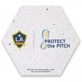 Seed Paper Coaster 4.5x4" hexagon with Logo