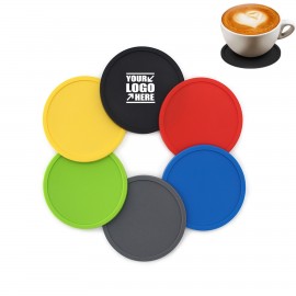 Round Silicone Coaster with Logo