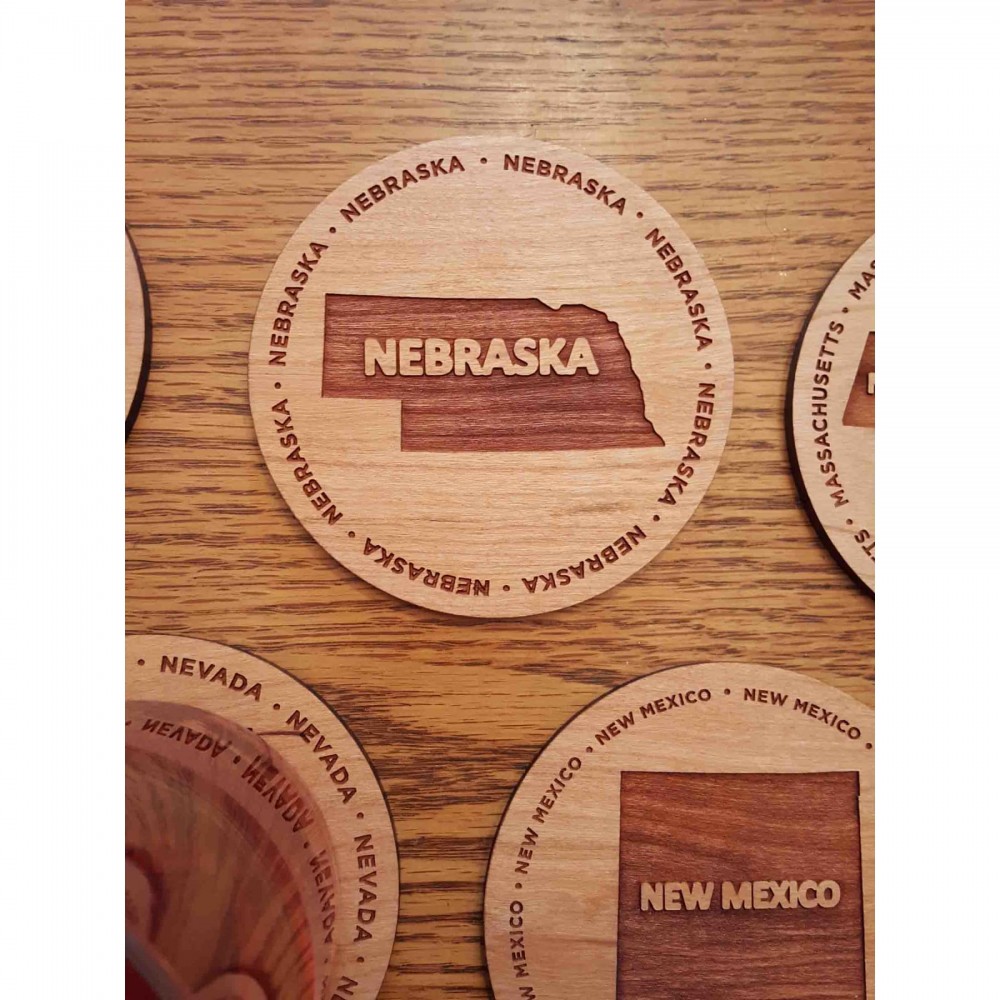 Personalized Hardwood State Coasters