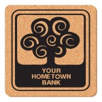 5" Square Solid Cork Coasters with Logo
