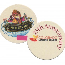 Logo Branded 110 pt. Pulpboard Coaster, 4" Round, Digital