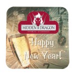 Full Color Process 40 Point New Year's Eve Pulp Board Coaster with Logo