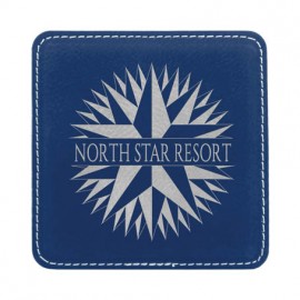 Leatherette Square Coaster with Logo