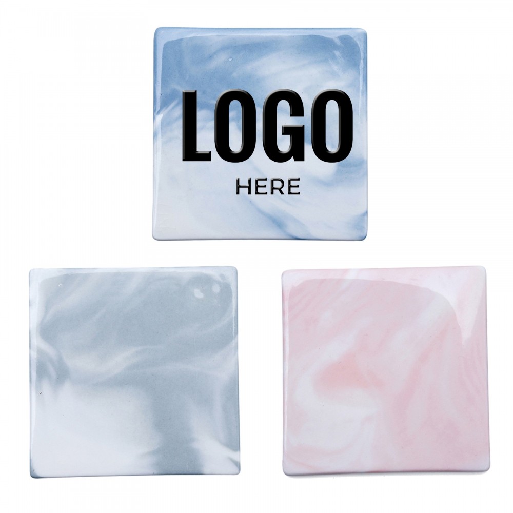 Ceramic Marbled Insulated Coaster with Logo