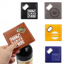 Beer Opener Leather Coasters with Logo