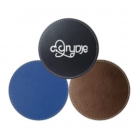 PU Leather Round Heat-insulating Coaster with Logo