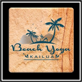 Faux Travertine Printed Square Coaster with Logo