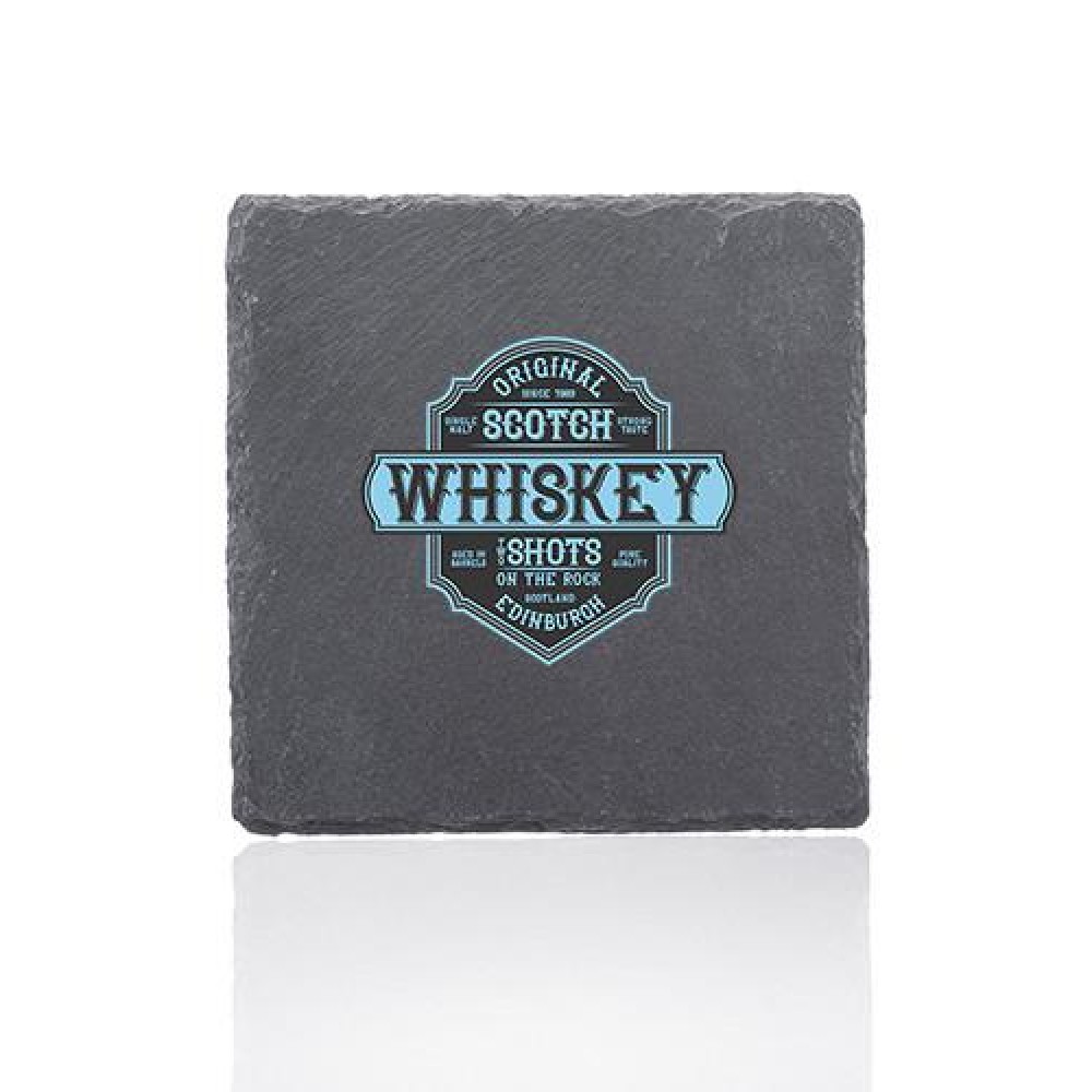 Custom Imprinted Sohag Square Slate Shape Coaster Custom Imprinted Sohag Square Slate Shape Coaster