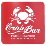 Square Coaster, Red Silicone, 3 3/4 x 3 3/4" with Logo