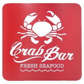 Square Coaster, Red Silicone, 3 3/4 x 3 3/4" with Logo  Square Coaster, Red Silicone, 3 3/4 x 3 3/4" with Logo