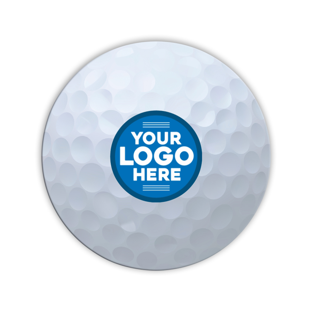 40 Pt. 4" Golf Ball Pulpboard Coaster with Full-Color on 1 or 2 Sides with Logo