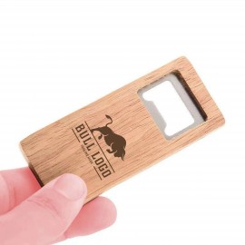 Square Natural Wooden Bottle Opener with Logo  Square Natural Wooden Bottle Opener with Logo