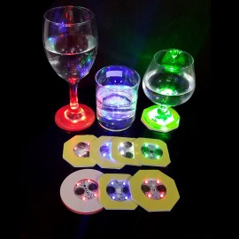 Custom Printed Led Lights Up Drink Coasters Custom Printed Led Lights Up Drink Coasters