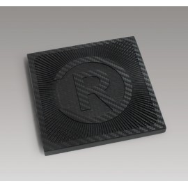 Square Carbon Fiber-Texture Coaster with Logo