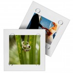 4" Full Color Square Glass Custom Clear Coaster with Logo